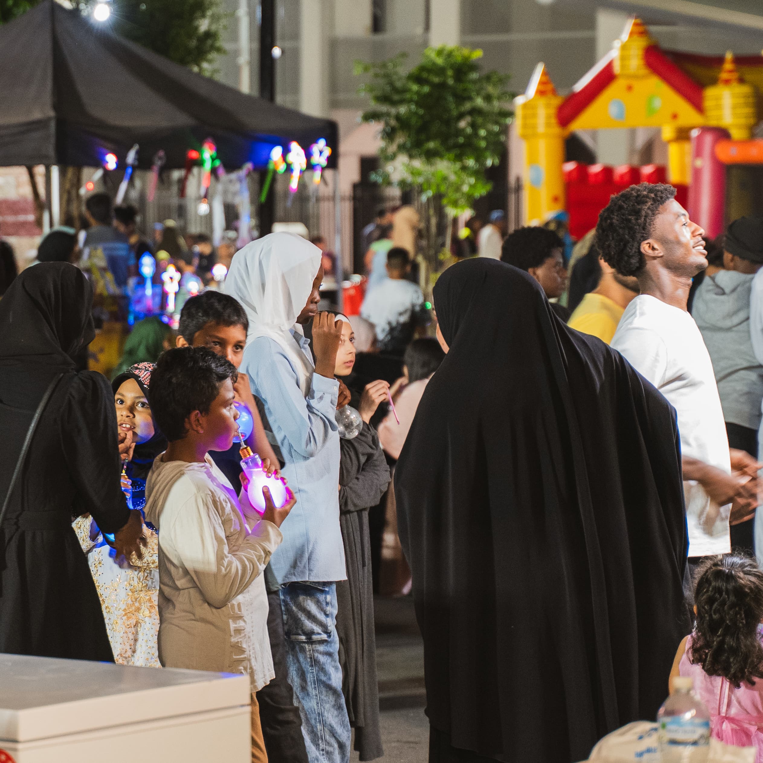 Families enjoying the Ramadan Night Market